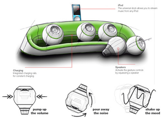Illustration for article titled flOw Wireless iPod Speakers Change Their Tune Based On Your Movement
